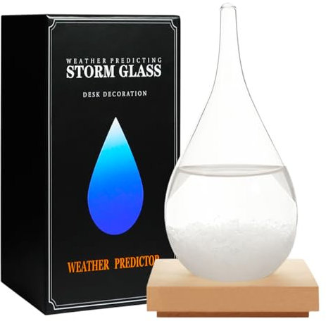 Storm Glass Weather Predictor, Teardrop Shaped Weather Forecast Bottle, Home Office Desktop Decoration Weather Station, Stylish Creative Cool Father's Day Gifts