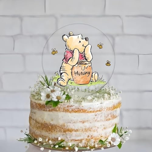 Decoración clásica para tartas de Winnie de acrílico Pooh Baby Shower, decoración de tartas para decoración de cumpleaños de Winnie, suministros de decoración