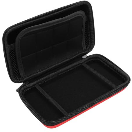 Annadue Pochette de Mallette de Voyage pour Console pour 2DS XL 2DS LL pour 3DS 3DS, avec Pochette de Mallette de Voyage à Coque Rigide de à 8 Fentes (Rouge)