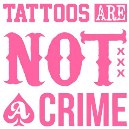 Tattoo Quote Wall Decal Studio Salon Poster Vinyl Sticker Decor Art Mural Removable Wallpaper for Tattoo Studio Large - 58x58cm