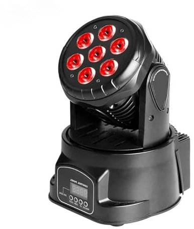 OUHFCASN DJ Stage Light, 7 * 10W RGBW 4in1 Moving Head Light Controller LED Sound Activated Stage Lights for Wedding Party Concert Show Lighting Uplights for Events