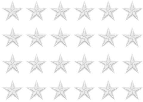 QUARKZMAN 24 Stück Sterne Patches zum Aufbügeln, 2.9cm Flicken zum Aufbügeln,Bestickte Aufnäher zum Bügelflicken für Hut Jacke Jeans Rucksäcke DIY Dekoration(Weiß)