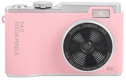 Appareil Photo Numérique 4K 64MP avec Zoom 16X pour la Photographie, Caméra Vlog UHD pour Enfants et Adolescents, Appareil Photo Compact Anti-secousse pour Les Voyages (32GB)
