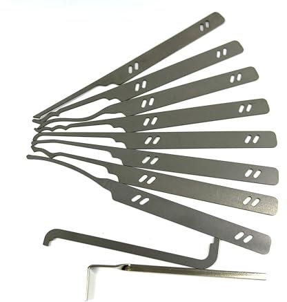 QiDAi 8-teiliges Dietrich-Werkzeug mit 2 Spannschlüsseln, Taschen-Multitool, Lockpicking-Werkzeug-Set für Lockpick und Anfänger