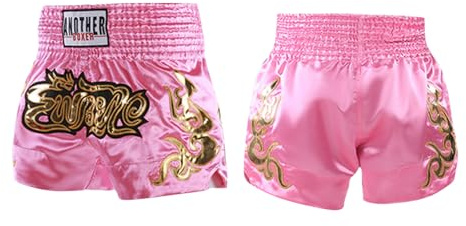 XYYYHTL Pantaloncini Muay Thai Uomo Donna Bambino Pantaloncini Boxer Traspiranti per MMA Kickboxing Combattimento Palestra Allenamento Abbigliamento 01-Pink