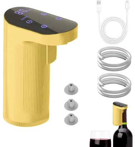 Decanter del vino elettrico - distributore di vini ricaricabili USB con quantità di versamento regolabile | Pompa per aeratore di whisky e liquori per appassionati, uomini, donne, mamma, papà, marito,