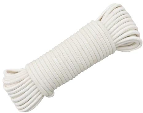 fKiZanthene Corda per stendibiancheria, totale 10 m, corda in cotone da 4 mm, filo per vestiti da esterno, stendibiancheria per giardino e artigianato