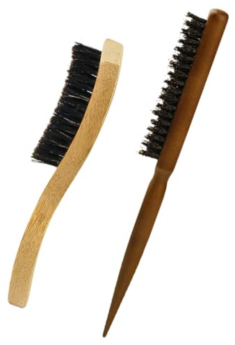 Herren Bartbürste 1 Satz aus Bambus mit Borsten für Bartpflege | Ergonomischer Griff, Multifunktional für Zuhause und Salon, Geeignet für Männer und Friseure, Leicht