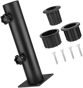 Zambuph Abmessungen Schirmständerrohr Flexibel für rechteckige Geländer Vielseitiger Balkon Schirmhalter aus Edelstahl, Vier Löcher behoben, Länge 30cm