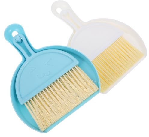 Yardenfun 2 ensembles Balayette et Pelle Mini Portable pour Nettoyage Polyvalent à Brosse Manuelle et Ergonomique pour Table Clavier Kit Ménage Garçon Fille