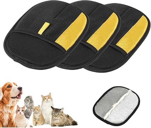 2026 Nouveau Déménagement De Cheveux Pour Animaux De Compagnie Glove, Gants Antistatiques Réutilisables à Double Faces, Utilisés Pour Le Nettoyage, L'épilation Et La Beauté Pour Les Canapés (3 Pièce)