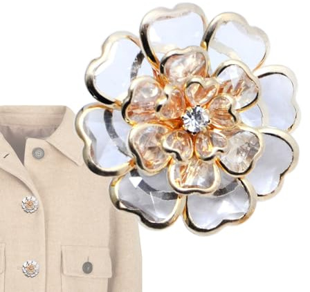 Skjortknappskydd Vintage DIY Metall i Blomform Kläddekoration Gör-det-själv