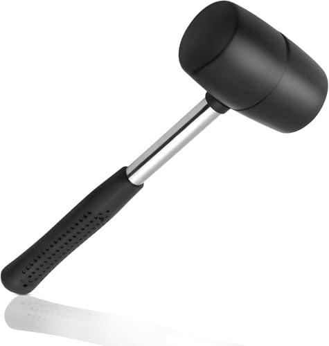 Zodazoqa 1pcs Rubber Mallet,12oz Camping Hammer with Sturdy Handle,26 * 8cm Tent Peg Mallet for Tents/Canopies/Camping/Outdoors
