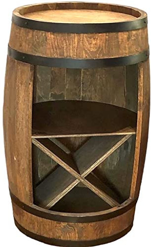 weeco Weinregal Rustikale deko Fassbar 80 cm, Barschrank, Holzfass zur Aufbewahrung von Weinflaschen Whisky Bier - theke bar Tischbar handgemachtes Hausbar Fass - Fassbier