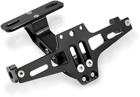 MZ-STORE Universel CNC Aluminium Arrière Supports de Plaque D'immatriculation pour Z650 Z750 Z800 Z900 Z1000 Z300 Z250 GSXR 600 750 1000 S1000RR S1000R S1000XR F650GS F700GS F800GS (Noir)