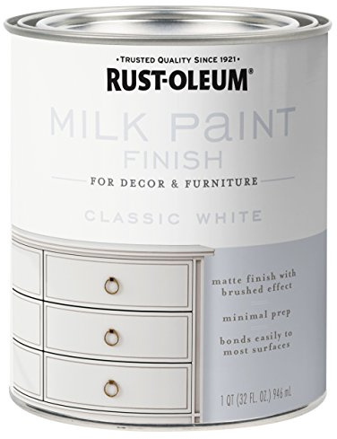 Rust-Oleum Classic White Milk Paint Finish | Decor and Furniture Applications | Matte Finish Brushed Effect | Minimal Prep Needed | No Primers Required | Easy Clean Up | Quart