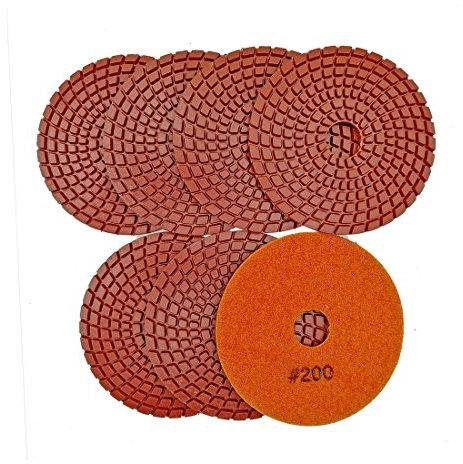 diatool 7/Set 10,2 cm Profi Diamant Flexible Polieren Pads 100 mm Keramik/Fliesen Schleifscheiben Premium Qualität Schruppscheibe