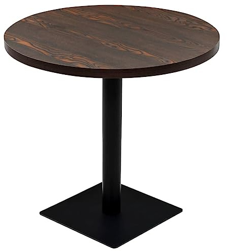 vidaXL Bistrotisch MDF und Stahl Rund 80×75 cm Dunkle Esche