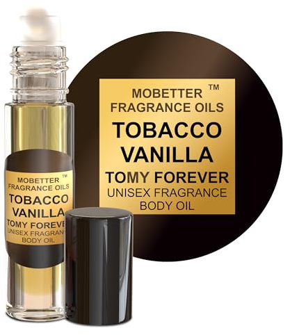 Tobacco Vanilla Unisex Body Oil (10ml Roll On), for Women and Men, Strong, Long Lasting, Travel Size, Oriental Spicy Fragrance