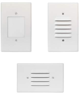LED 2W Step Light White Finish (4 Pack) Interchangeable Plate Flat Frosted (Horizontal Louver/Vertical Louver) 10 YR Warranty; Waterproof; Dimmable; 120V; 150 Lumnes (Warm White 3000K)