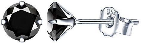 Yumilok 1/4/7 paar Damen Ohrstecker 925 Sterling Silber Zirkonia Weiß Mehrfarbig 6mm Gestüt Piercing Ohrringe Ohrschmuck für Mädchen