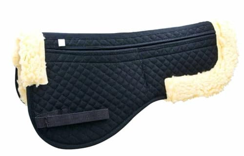 AMKA Korrektur Sattelpad mit 4 Taschen und Filzeinlagen Kunstfellrand