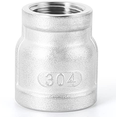 ERGAOBOY 1 pieza 1 x 3/4 BSP acoplamiento reductor hembra, accesorios de tubería de acero inoxidable 304,