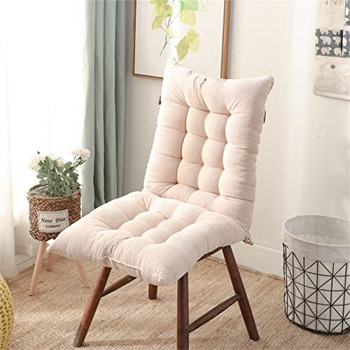 SWECOMZE 1er Set Hochlehner Auflage, Sitzkissen Stuhlkissen Sitzkissen und Rückenkissen Gartenstuhl Sitzauflage Niederlehner Sitzpolster für Outdoor und Indoor (Beige)