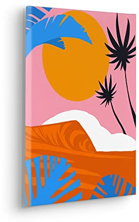 Komar Stretcher Frame Picture in Real Wood Frame - Island Hopping - Size 30 x 40 cm - Wall Picture, Art Print, Wall Decoration, Design, Living Room, Bedroom