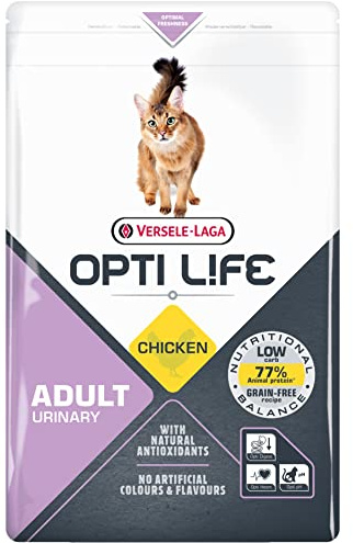 VERSELE LAGA - Pienso OPTI Life Urinary para Gatos - Alimento para Gatos Adultos - Sin Cereales - Pollo - 2,5kg