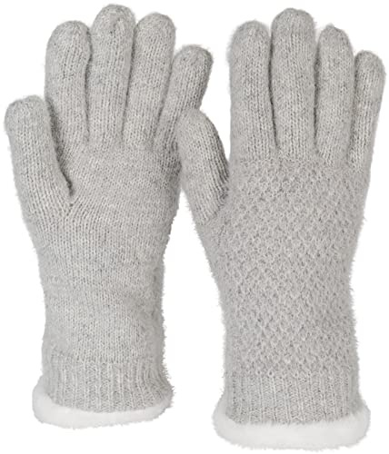 styleBREAKER Damen Strick Handschuhe Reiskorn | Wärmendes Thermo-Fleece-Innenfutter, weicher Bund in Kunstfelloptik, elastisch für 16-21 cm Umfang (Gr. 6-8), nahtlos.