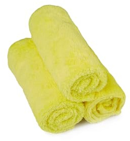 Kavalier Set Di Asciugamani In Microfibra - Fibra Per La Pulizia Morbida E Ad Alto Assorbimento - 350 Gsm - Panni Multiuso Per La Pulizia Della Casa E Dell'Auto - Confezione Da 3 Unità - Giallo