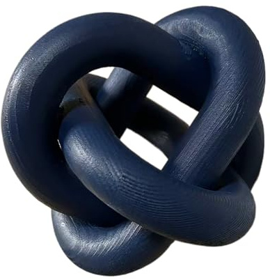 GUDAGUU Decoración de nudos de madera, estante de mesa de café, libros, decoración del hogar, bohemio, rústico, moderno, estilo shabby chic, blanco y negro, 3 eslabones de madera (azul marino)