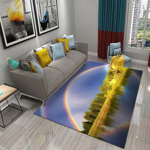 Kinderteppich Natürliche Schöne Landschaft - Kurzflor Teppich Kinderzimmer Spielteppich Antiallergen Und Extra Weich - Babyzimmer Teppiche Für Junge Und Mädchen Babyteppich 100 X 200 Cm -1X6T7Z4B5D1E5