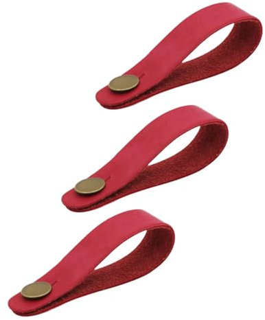 OFFSCH 3stücke Teiliges Gitarrenkopf-halsgurt Aus Leder Sicherer Gurtknopf Für Akustikgitarren Ukulelen Gitarren Und Bässe Einfache Befestigung Ohne Schnur Rot