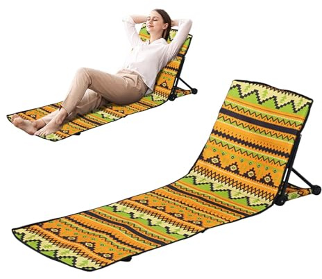 Flat Beach Chair, Folding Sun Lounger, Waterproof Folding Beach Chair - Breathable Picnic Chair for Lawn, Double Use Backrest