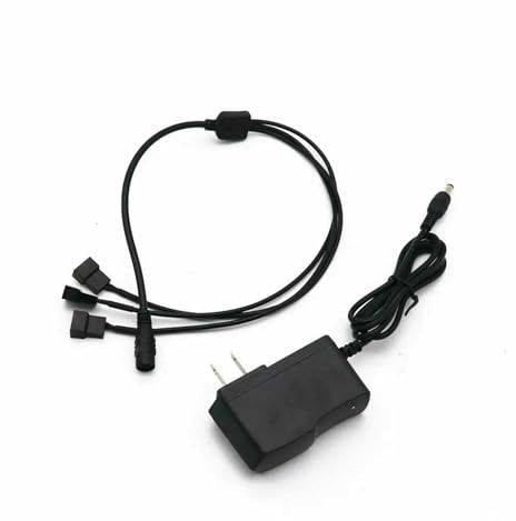 ChunLK 12V DC Netzteil 5,5 * 2,1mm Adapterkabel for 3x3/4 Pin PWM Computer PC Gehäuselüfter(DC Fan Cable Set)