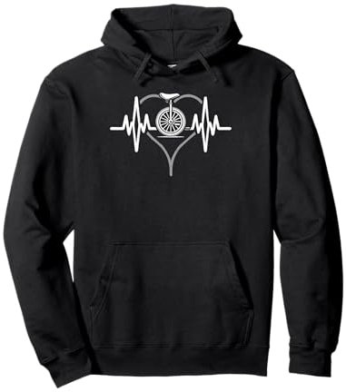 Herzschlag EKG Einrad Herzlinie Puls Artist Zirkus Pullover Hoodie