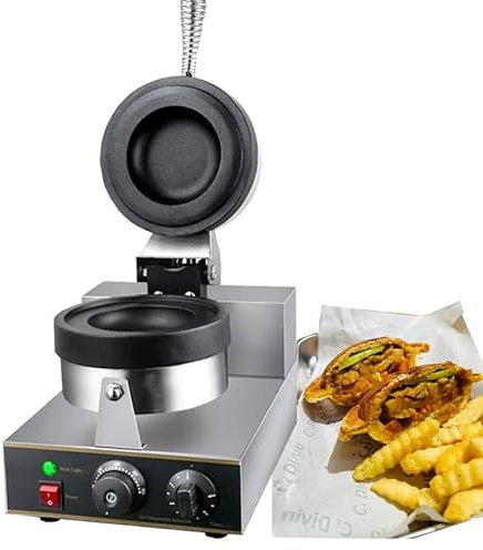 Pressa per hamburger elettrica, pressa per sandwich 1300 W, stampo per waffle, pressa per hamburger antiaderente per gelato domestico, temperatura regolabile da 50 a 300 ℃ per uso domestico(Single hea