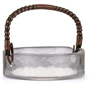 Ice Buckets Japanese Rattan Glass Ice Bucket Portable Ice Bucket Luxury Small Ice Bucket for Wine, Champagne Or Beer Bottles Barware