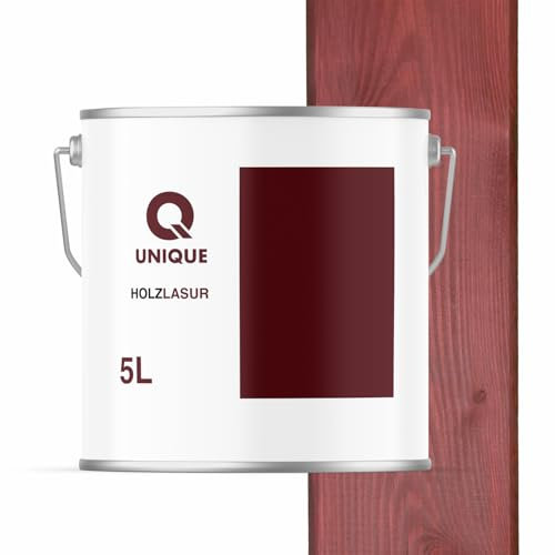 Q UNIQUE Holzlasur Seidenmatt 5L | Farbton: Sakura | Holzschutz für außen & innen | UV-beständig & wetterfest | Für Zäune, Gartenmöbel, Terrassen, Fassaden