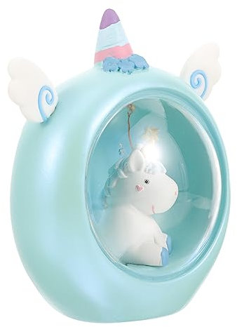 DIYEAH Lampada Unicorno in Resina Luce Da Tavolo Per Camera Da Letto Regalo Per Ragazzo Ragazza Ragazza e Amici