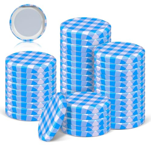 GRIRIW Couvercle Pot Confiture 63 Mm Couvercles De Bocaux Mason À Bouche Régulière 50 Pièces Réutilisables En Métal Fermeture Hermétique Pour Confitures Cornichons Conserves Et Récipients En Verre