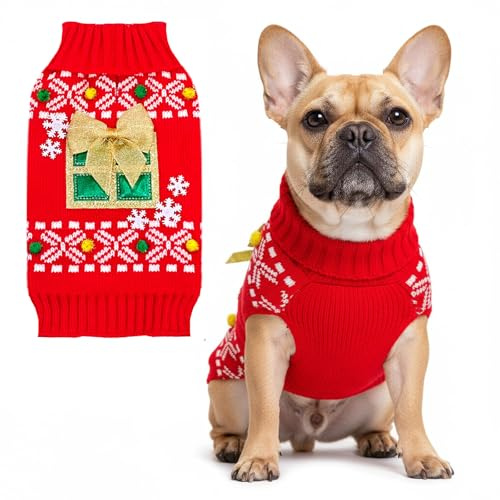 Weihnachtspullover für kleine Hunde & Katzen:Winterpullover, ideal für Schnee & Feste, Xmas Kostüm. Perfekte Hundekleidung für Weihnachten, 2XL