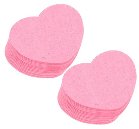Hemobllo 60piezas Limpiador Facial Comprimido Forma de Corazón Esponjas Faciales Desmaquillantes de Celulosa para Limpieza Facial para Viajes y Cuidado Piel
