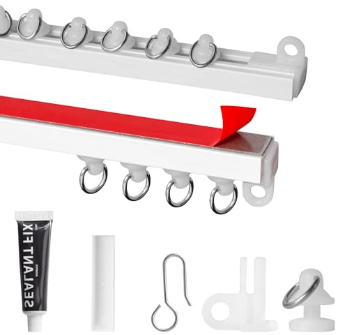 3m Rail de Rideau de Plafond Flexible, Rail de Rideau avec Rouleaux Silencieux pour Séparation de Pièce, Rideaux
