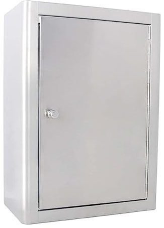 Mehrzweckschrank Metall mit Türen Hängeschrank Küche aus Edelstahl Metallschrank Werkstatt Klein Werkzeugschrank für Küche, Bad, Balkon, Garage(25 * 35 * 14.1cm)