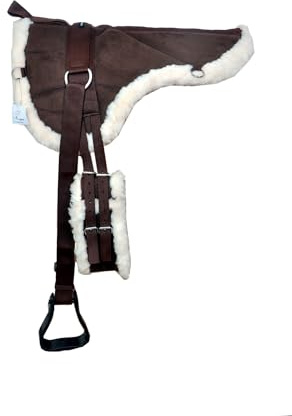 Pony Bareback Saddle Pad Anti Slip Micro Suede High Density Foam Adjustable Stirrups And Girth Included Comfortable Training And Leisure Riding Pad Brown Color