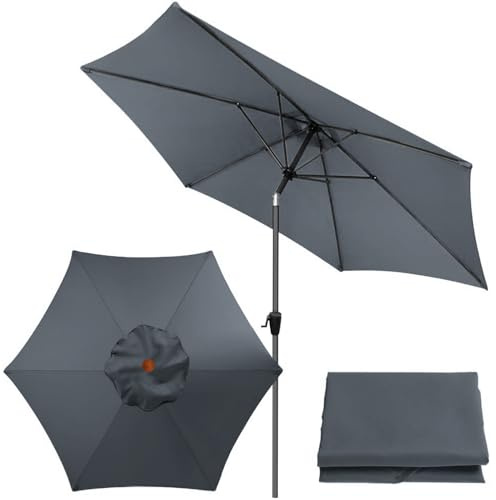 HULG Rechange Toile de Parasol de Jardin 2 m / 2.7 m / 3 m Dessus de Parapluie de Remplacement pour 6 Bras, Housse de Rechange pour Parasol, pour Terrasse/Jardin/Piscine