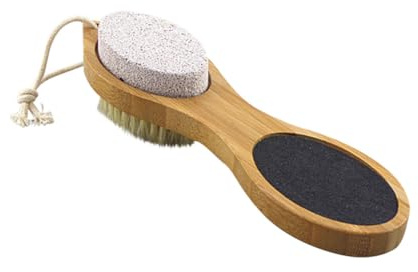 Hemobllo Cepillo Exfoliante de Pies Piedra Pómez y Almohadillas Protectoras, Masajeador para Pies que Suaviza el Tejido y Estimula la Circulación Sanguínea